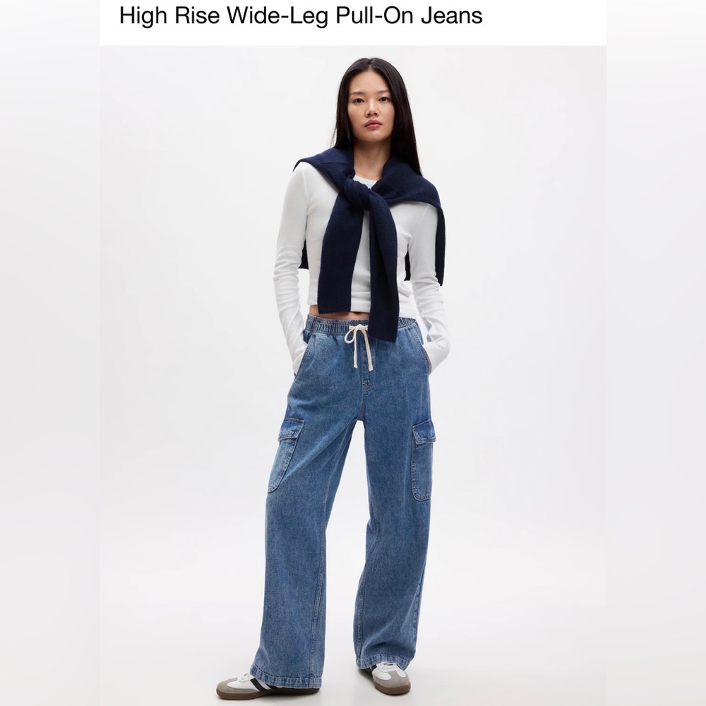 Gap Factory High Rise Wide Leg Pull On Jean